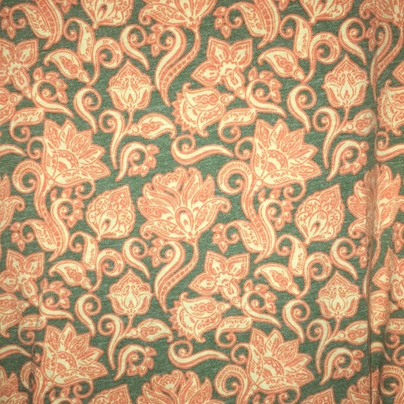 3X LuLaRoe Orange/Green Paisley Scroll Print Shirt - Picture 4 of 6